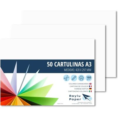 Raylu Papper A3 Färgglad Kartong - Vit - Hobbypapper Raylu Papper A3 Färgglad Kartong - Vit - Hobbypapper