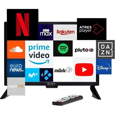 Blugy Televisor inteligente LED HD de 23.8 pulgadas - Televisión Blugy Televisor inteligente LED HD de 23.8 pulgadas - Televisión