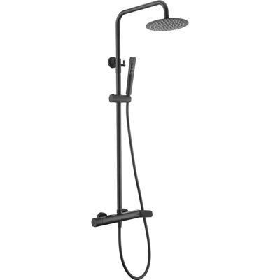 MICE COLLECTION Mice - Conjunto de Columna de Ducha - Monomando con Rociador Redondo y Teleducha - Cromo Negro MICE COLLECTION Mice - Conjunto de Columna de Ducha - Monomando con Rociador Redondo y Teleducha - Cromo Negro