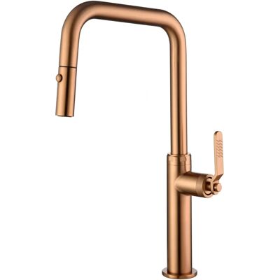 Imex - Robinet de cuisine Niza en Or Rose Brossé - Diffuseur double jet - 22,6cm - Publicité Imex - Robinet de cuisine Niza en Or Rose Brossé - Diffuseur double jet - 22,6cm - Publicité