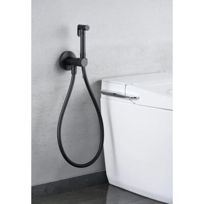 Robinet monocommande pour bidet - Encastrement mural - Noir mat - Publicité Robinet monocommande pour bidet - Encastrement mural - Noir mat - Publicité