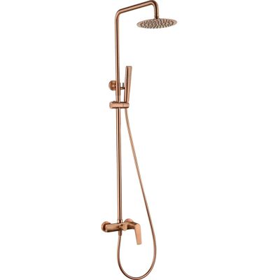 Mice - Colonne de douche extensible - Mitigeur monocommande - Robinetterie de salle de bain avec pomme de douche et poignée - Or rose brossé - Publicité Mice - Colonne de douche extensible - Mitigeur monocommande - Robinetterie de salle de bain avec pomme de douche et poignée - Or rose brossé - Publicité