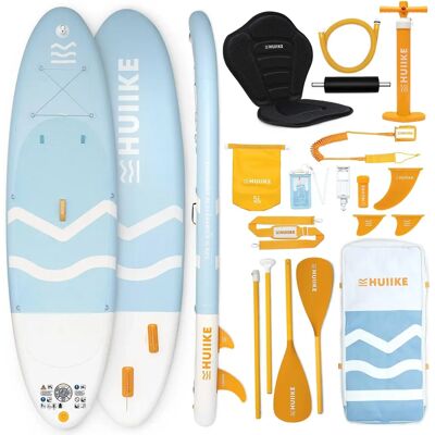 Prancha de Paddle Huiike Inflável - Remo Duplo e Assento de Caiaque - 10 pés - Prancha de Paddle Prancha de Paddle Huiike Inflável - Remo Duplo e Assento de Caiaque - 10 pés - Prancha de Paddle