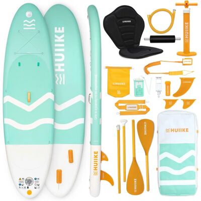 Prancha de Paddle Surf Inflável com Acessórios - Remo de Uso Duplo, Assento de Caiaque Prancha de Paddle Surf Inflável com Acessórios - Remo de Uso Duplo, Assento de Caiaque