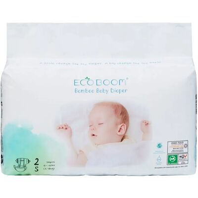 Eco Boom - Pañales de bambú natural - 2/S - 3-8 kg - Pañales Eco Boom - Pañales de bambú natural - 2/S - 3-8 kg - Pañales