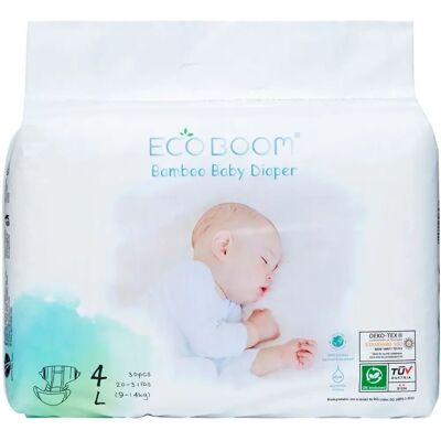 Eco Boom Pañales de Bambú Natural Talla 4/L - Pañales Eco Boom Pañales de Bambú Natural Talla 4/L - Pañales