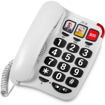 SPC Comfort Numbers 2 Teléfono para Mayores - Analógico, Grandes Teclas, Compatible con audífonos - Fijo SPC Comfort Numbers 2 Teléfono para Mayores - Analógico, Grandes Teclas, Compatible con audífonos - Fijo
