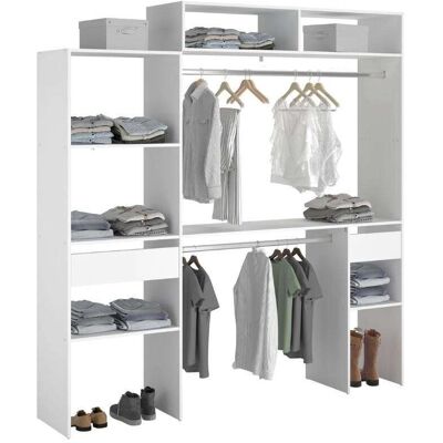 MIROYTENGO - Vestidor D+F 193x203x40 - Blanco - Wardrobe MIROYTENGO - Vestidor D+F 193x203x40 - Blanco - Wardrobe