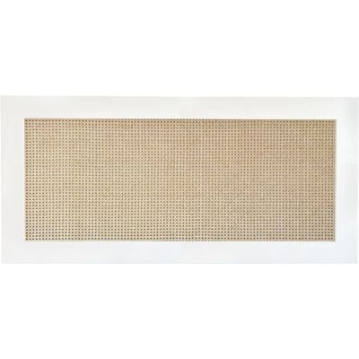 NATYAL - Cabecero de ratán y madera maciza - Blanco - 190x74 cm - Headboard NATYAL - Cabecero de ratán y madera maciza - Blanco - 190x74 cm - Headboard