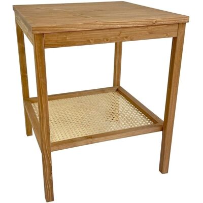 NATYAL Lagar bois de chêne et rattan 45x45 cm Table d’appoint - Publicité NATYAL Lagar bois de chêne et rattan 45x45 cm Table d’appoint - Publicité
