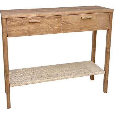 NATYAL Amer - Roble - Madera y rafia - 120 cm - Console Table NATYAL Amer - Roble - Madera y rafia - 120 cm - Console Table