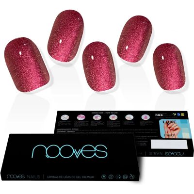Nooves Ruby Claret Premium Glam Glitter Gel Nagels - 20 Stuks Nooves Ruby Claret Premium Glam Glitter Gel Nagels - 20 Stuks