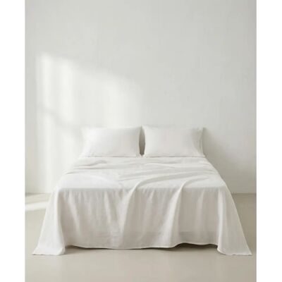 GAMUSI - 100% algodão branco jogo de cama 200 cm - Sheet set GAMUSI - 100% algodão branco jogo de cama 200 cm - Sheet set