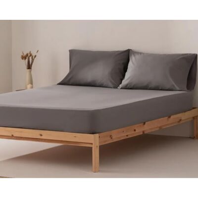 GAMUSI - Sabana bajera cama 140x200x30 - Gris oscuro GAMUSI - Sabana bajera cama 140x200x30 - Gris oscuro
