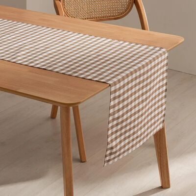 GAMUSI - Vichy Cuadro - Taupe - Table runner GAMUSI - Vichy Cuadro - Taupe - Table runner