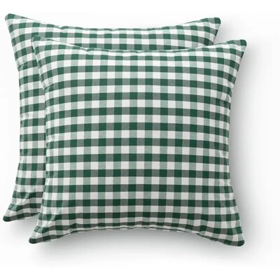 GAMUSI Conjunto de 2 capas de almofada Vichy xadrez 45x45 - Capas decorativas para sofá GAMUSI Conjunto de 2 capas de almofada Vichy xadrez 45x45 - Capas decorativas para sofá