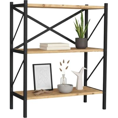 Estantería Miroytengo Rus - Industrial 3 Niveles Negro y Roble Safir Estantería Miroytengo Rus - Industrial 3 Niveles Negro y Roble Safir