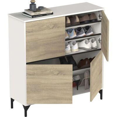 Miroytengo Armario Zapatero Tokio 4 Puertas 5 Estantes - Mueble Miroytengo Armario Zapatero Tokio 4 Puertas 5 Estantes - Mueble