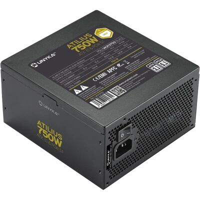 UNYKAch Voeding - ATX 3.1 750W Goud - Stille Ventilator UNYKAch Voeding - ATX 3.1 750W Goud - Stille Ventilator