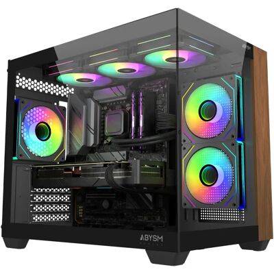 Obudowa Micro-ATX Abysm Danube Sava Nature 285C - Czarna - ARGB Wiatraki Obudowa Micro-ATX Abysm Danube Sava Nature 285C - Czarna - ARGB Wiatraki