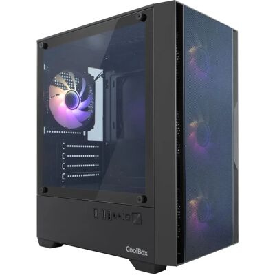 CoolBox GM220 Micro Tower - Malha, USB-C 3.2, 4 Ventoinhas, Preto CoolBox GM220 Micro Tower - Malha, USB-C 3.2, 4 Ventoinhas, Preto