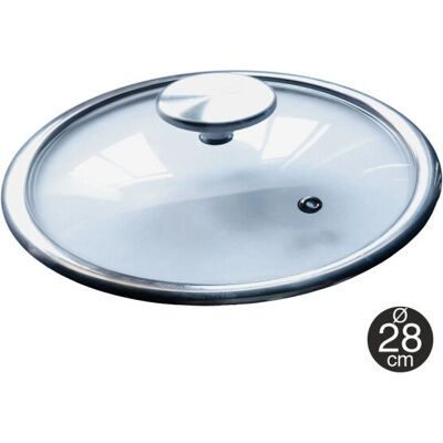 Couvercle en Verre Trempé 28cm Titanium Pro Bastilipo - Publicité Couvercle en Verre Trempé 28cm Titanium Pro Bastilipo - Publicité