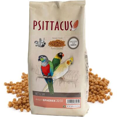 PSITTACUS Microsferas úmidas e secas - Ração para pássaros PSITTACUS Microsferas úmidas e secas - Ração para pássaros