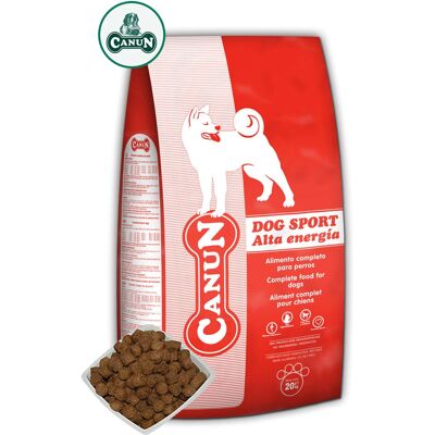 Canun Dog Sport 20 kg Torrfoder för vuxna hundar med nötkött, fläsk, fågel Canun Dog Sport 20 kg Torrfoder för vuxna hundar med nötkött, fläsk, fågel