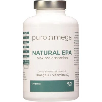 Puro Omega Omega-3 Natural EPA DHA 120 Perlas - Suplemento alimenticio Puro Omega Omega-3 Natural EPA DHA 120 Perlas - Suplemento alimenticio