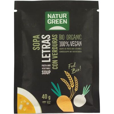 Sopa de legumes orgânicos com letras Naturgreen - 40g Sopa de legumes orgânicos com letras Naturgreen - 40g