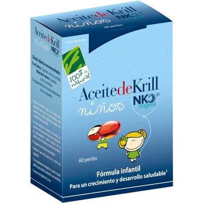 Cien por Cien Natural Krill Oil Kids 60 Softgels - Dietary Supplement Cien por Cien Natural Krill Oil Kids 60 Softgels - Dietary Supplement