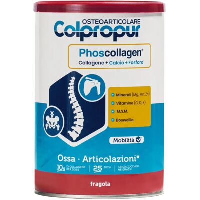 Colpropur Osteoarticolare Fragola 340 g Polvere - Integratore alimentare Colpropur Osteoarticolare Fragola 340 g Polvere - Integratore alimentare