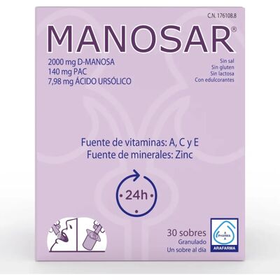 Arafarma Manosar 30 Sobres - Suplemento para la salud urinaria Arafarma Manosar 30 Sobres - Suplemento para la salud urinaria