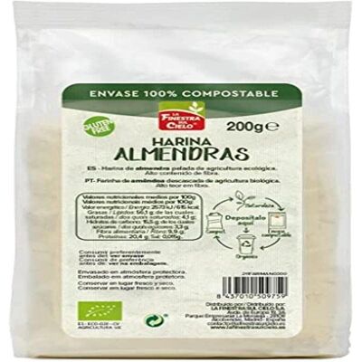 Harina de Almendra Orgánica La Finestra sul Cielo - Bajo índice glucémico, Compostable Harina de Almendra Orgánica La Finestra sul Cielo - Bajo índice glucémico, Compostable