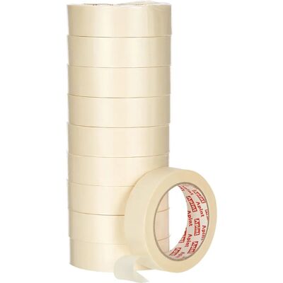 JDEL Taśma Papierowa do Maskowania - 50m x 30mm - 10 Rolek - Kremowa - Taśma Maskująca JDEL Taśma Papierowa do Maskowania - 50m x 30mm - 10 Rolek - Kremowa - Taśma Maskująca