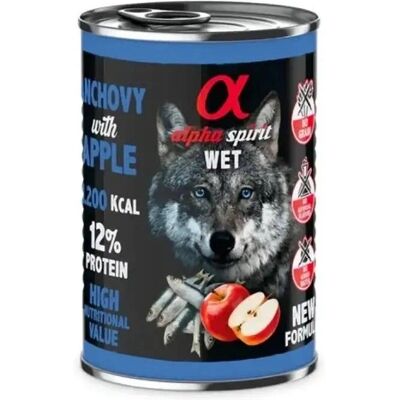 Alpha Spirit Boquerón con Manzana Roja 6x400g - Comida Húmeda para Perros Alpha Spirit Boquerón con Manzana Roja 6x400g - Comida Húmeda para Perros