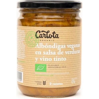 Albóndigas veganas Carlotas - Salsa de tomate y vino tinto - 425g Albóndigas veganas Carlotas - Salsa de tomate y vino tinto - 425g