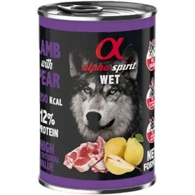 Alpha Spirit Cordero y Pera Sin Cereal 400g - Comida Húmeda para Perros Alpha Spirit Cordero y Pera Sin Cereal 400g - Comida Húmeda para Perros