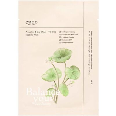 Ondo Beauty 36.5 Probiotics & Cica Water Soothing Mask - 25 Ml Ondo Beauty 36.5 Probiotics & Cica Water Soothing Mask - 25 Ml