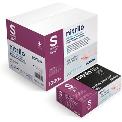 Gants en Nitrile Santex - Noir, Taille S, Sans Poudre, Texturisé, Non Stérile - Publicité Gants en Nitrile Santex - Noir, Taille S, Sans Poudre, Texturisé, Non Stérile - Publicité