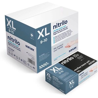 Gants Nitriflex Noirs Santex - Sans Poudre, Texturés, Sans Latex Gants Nitriflex Noirs Santex - Sans Poudre, Texturés, Sans Latex