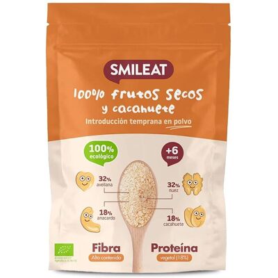 Smileat Polvo Orgánico de Frutos Secos y Cacahuete - Comida para Bebés 200g Smileat Polvo Orgánico de Frutos Secos y Cacahuete - Comida para Bebés 200g
