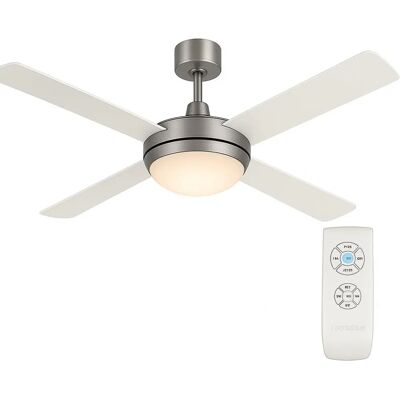Ventilador de Techo Inox 132cm con Luz y Mando Universal Blue Siroco Ventilador de Techo Inox 132cm con Luz y Mando Universal Blue Siroco