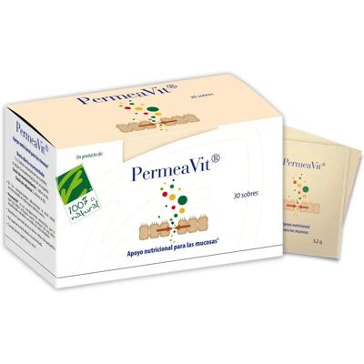 Cien por Cien Natural PermeaVit 30 sachês - Suporte das mucosas Cien por Cien Natural PermeaVit 30 sachês - Suporte das mucosas