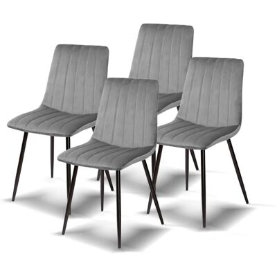 FURNITURE STYLE Sillas Vintage Iria de Terciopelo - Pack de 4 FURNITURE STYLE Sillas Vintage Iria de Terciopelo - Pack de 4