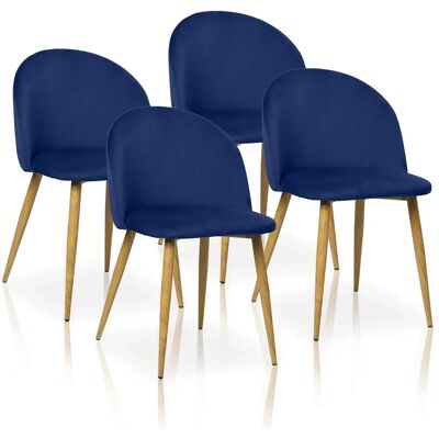 Sillas vintage de comedor FURNITURE STYLE Mercedes Azul Índigo - Pack de 4 Sillas vintage de comedor FURNITURE STYLE Mercedes Azul Índigo - Pack de 4