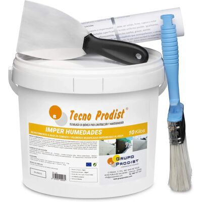 Tecno Prodist Imper Humedades Mortero Impermeable - 10 kg + Kit Tecno Prodist Imper Humedades Mortero Impermeable - 10 kg + Kit