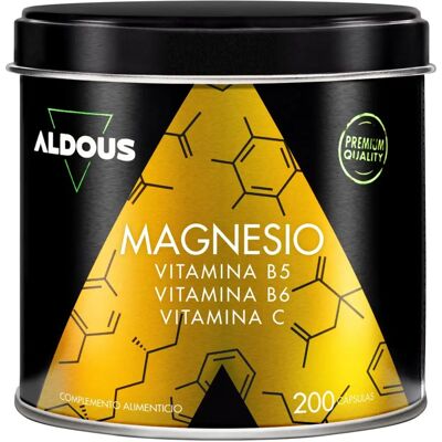 Citrato de Magnésio com Vitaminas C, B5, B6 - Aldous Bio 200 cápsulas Citrato de Magnésio com Vitaminas C, B5, B6 - Aldous Bio 200 cápsulas