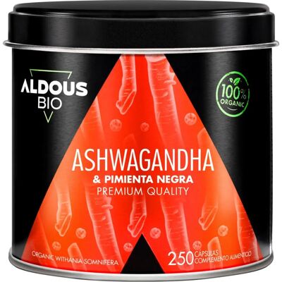 Aldous Bio Ashwagandha Organica 2160 mg - Pepe Nero - Integratore Aldous Bio Ashwagandha Organica 2160 mg - Pepe Nero - Integratore