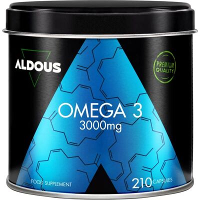 Aldous Bio Omega 3 3000mg - EPA DHA Vitamina E - 210 cápsulas Aldous Bio Omega 3 3000mg - EPA DHA Vitamina E - 210 cápsulas